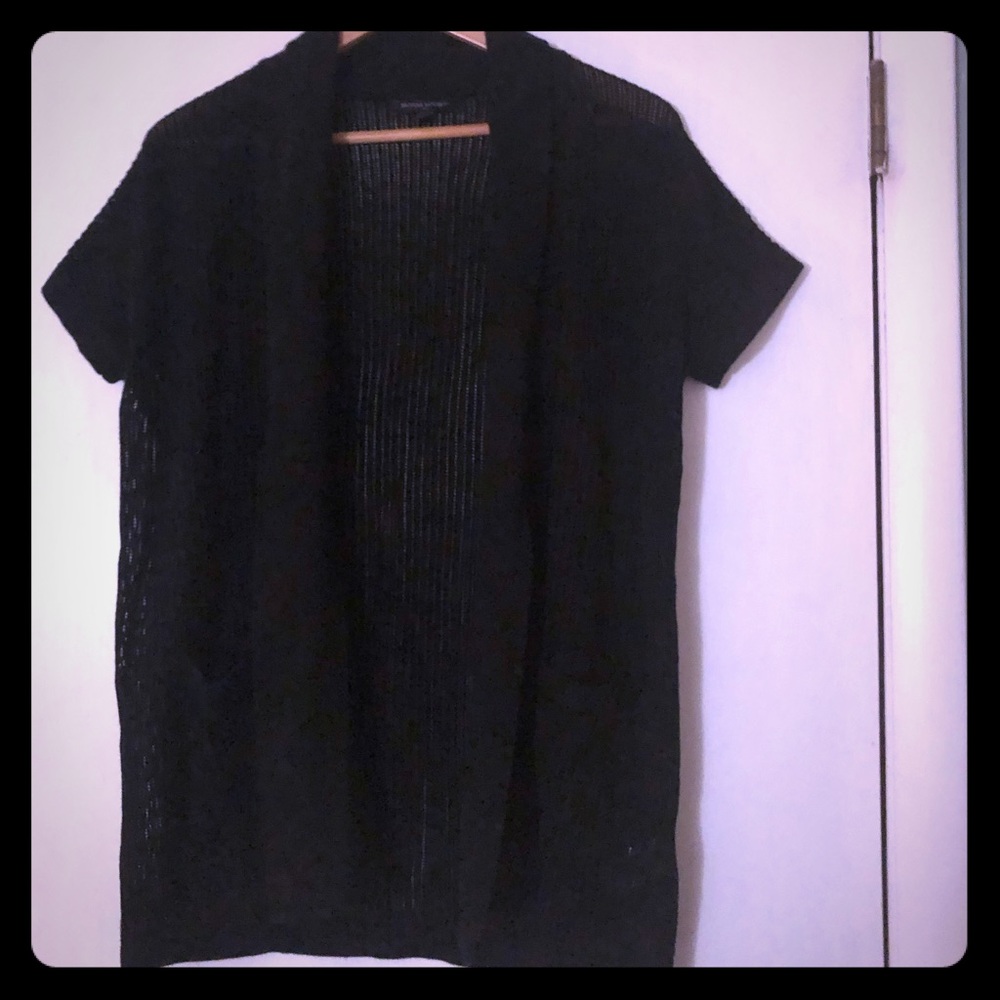 Cotton blend open vest